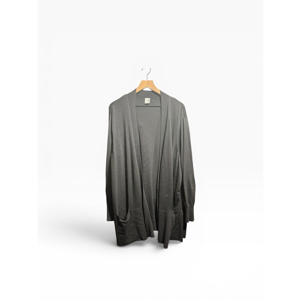 Plus Size Long Cardigan Womens 4X(28/30) Terra & Sky Black Knit Sweater Office